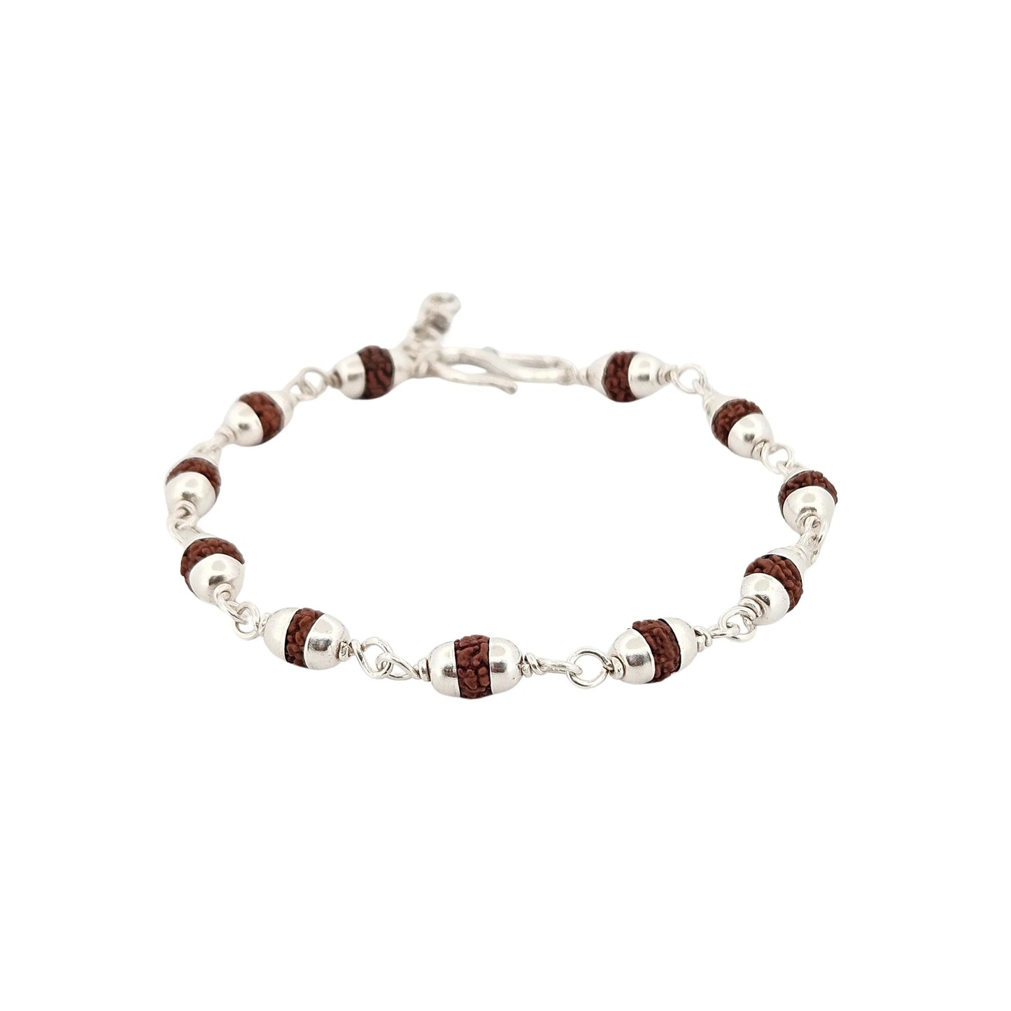 5 Mukhi Rudraksha Bracelet for Men in 925 Silver – Strength, Focus & Spiritual Power - MANKA - Beads of Bliss