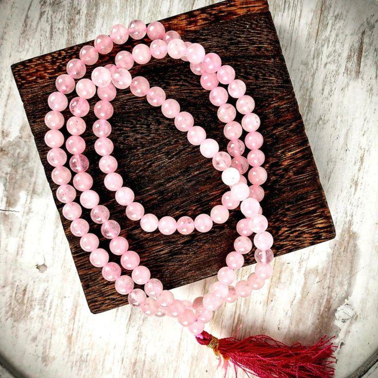 Rose Quartz Mala (108+1) - MANKA - Beads of Bliss