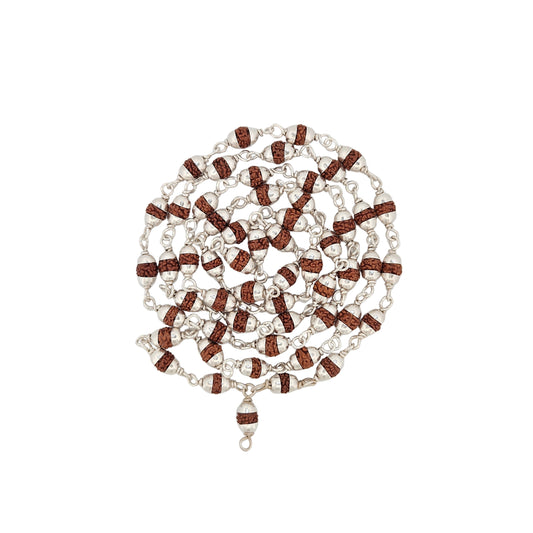 Silver Rudraksha Mala (54+1)